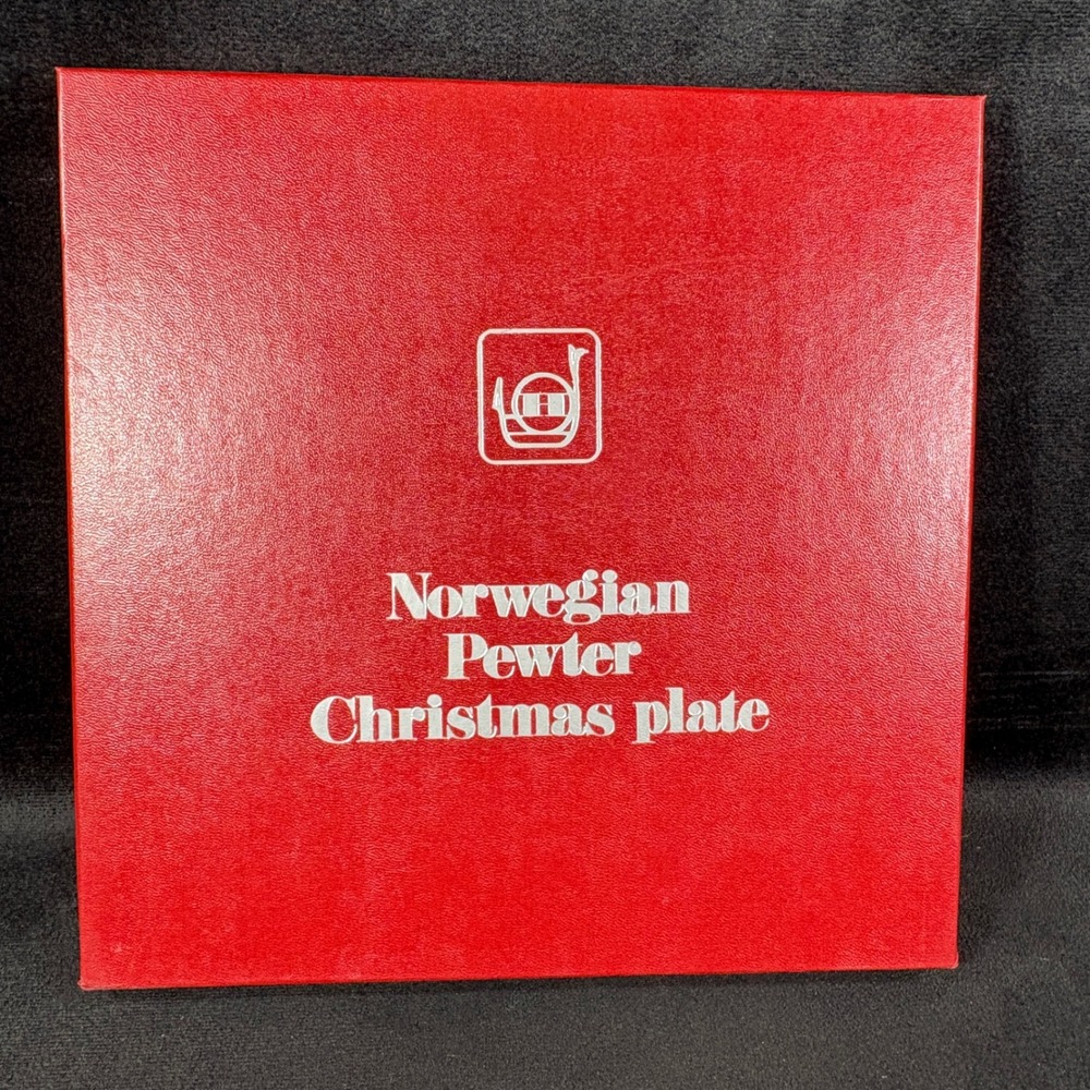 A.‎ Holthe Norway Pewter Plate Julen 1979 Christmas Plate 7th Edition Tags Box - Picture 9 of 13